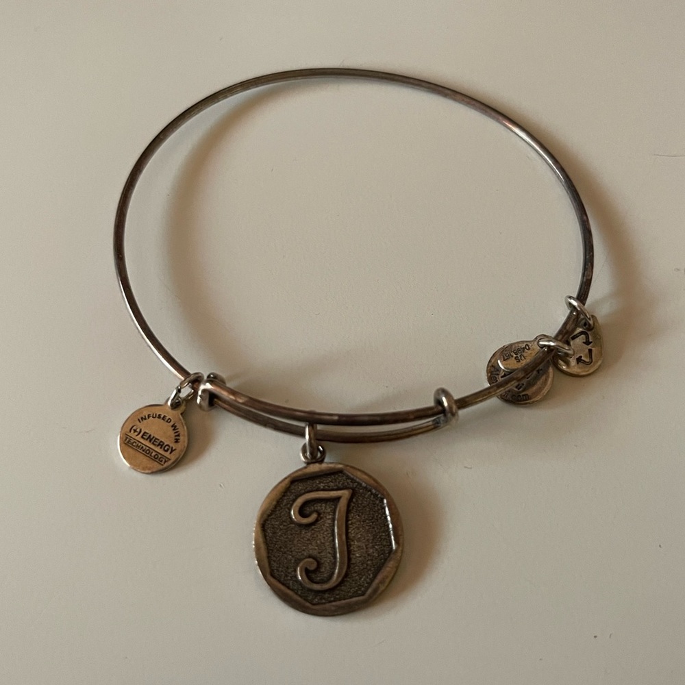 3/$15 Alex and Ani Bracelet Letter T Charm Bangle Alphabet
